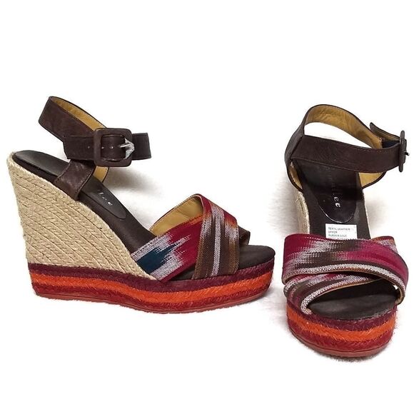 BETTYE Muller Ikat Aztec Print Espadrille Wedge - Picture 1 of 11